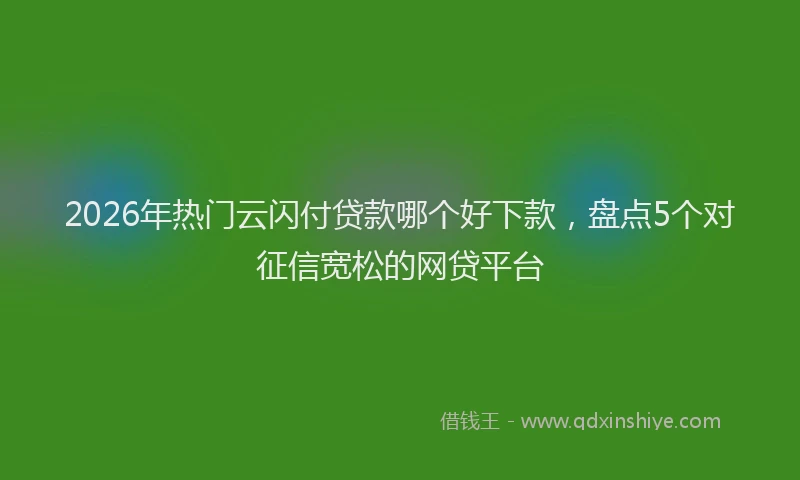 2026年热门云闪付贷款哪个好下款，盘点5个对征信宽松的网贷平台