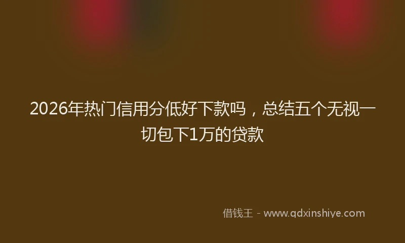 2026年热门信用分低好下款吗，总结五个无视一切包下1万的贷款