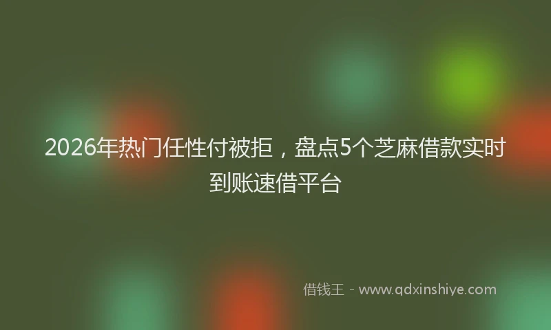 2026年热门任性付被拒，盘点5个芝麻借款实时到账速借平台