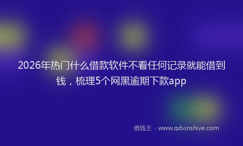 2026年热门什么借款软件不看任何记录就能借到钱，梳理5个网黑逾期下款app