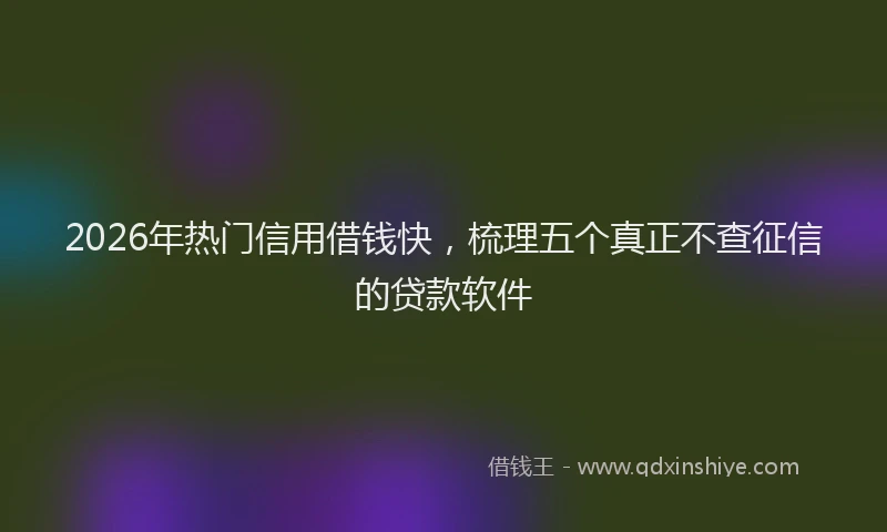 2026年热门信用借钱快，梳理五个真正不查征信的贷款软件