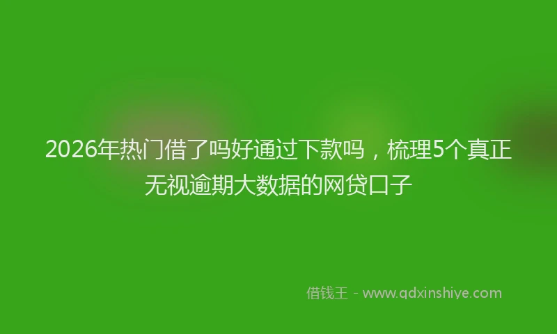 2026年热门借了吗好通过下款吗，梳理5个真正无视逾期大数据的网贷口子