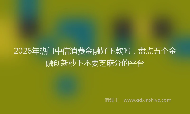 2026年热门中信消费金融好下款吗，盘点五个金融创新秒下不要芝麻分的平台