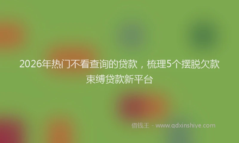 2026年热门不看查询的贷款，梳理5个摆脱欠款束缚贷款新平台