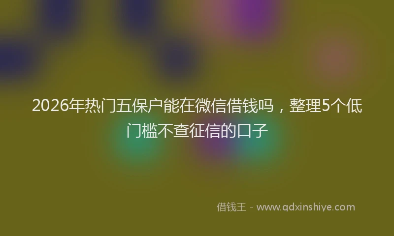 2026年热门五保户能在微信借钱吗，整理5个低门槛不查征信的口子