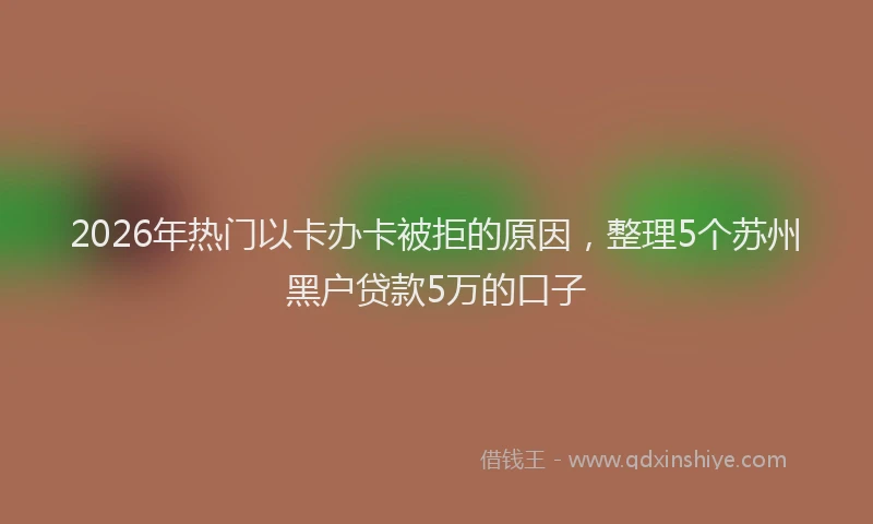 2026年热门以卡办卡被拒的原因，整理5个苏州黑户贷款5万的口子