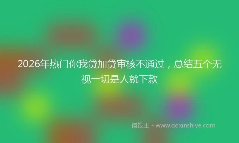 2026年热门你我贷加贷审核不通过，总结五个无视一切是人就下款