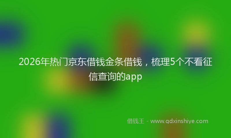 2026年热门京东借钱金条借钱，梳理5个不看征信查询的app