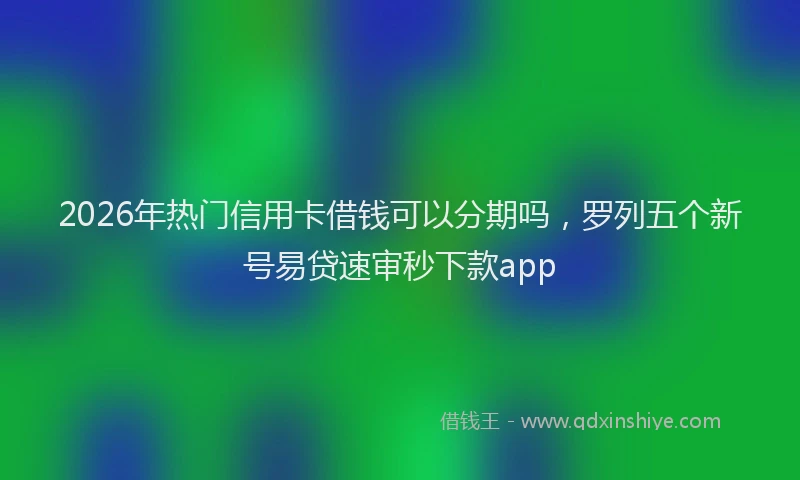 2026年热门信用卡借钱可以分期吗，罗列五个新号易贷速审秒下款app