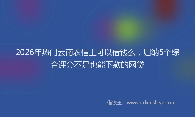 2026年热门云南农信上可以借钱么，归纳5个综合评分不足也能下款的网贷