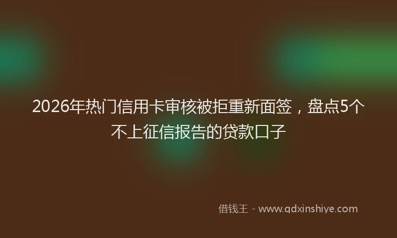 2026年热门信用卡审核被拒重新面签，盘点5个不上征信报告的贷款口子
