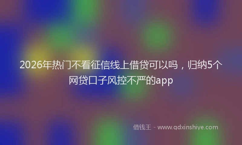 2026年热门不看征信线上借贷可以吗，归纳5个网贷口子风控不严的app