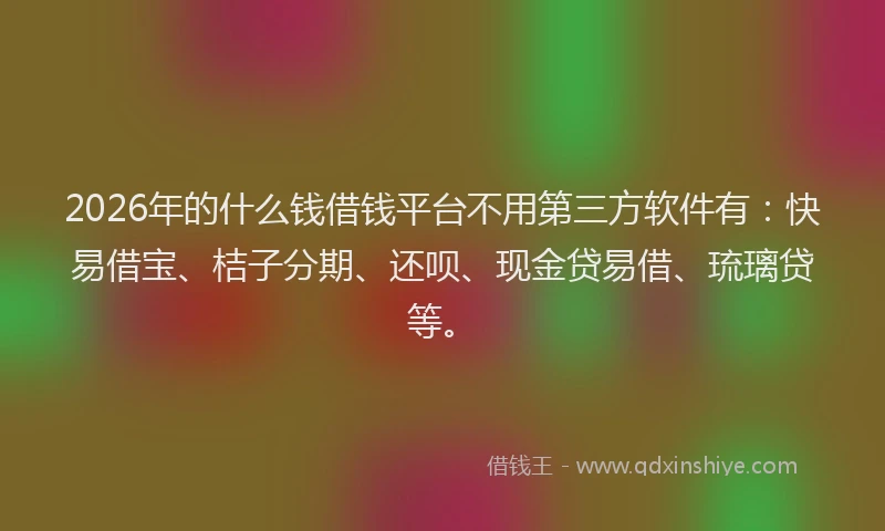 2026年的什么钱借钱平台不用第三方软件有：快易借宝、桔子分期、还呗、现金贷易借、琉璃贷等。