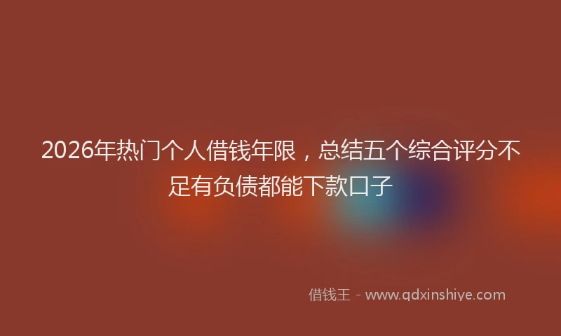 2026年热门个人借钱年限，总结五个综合评分不足有负债都能下款口子
