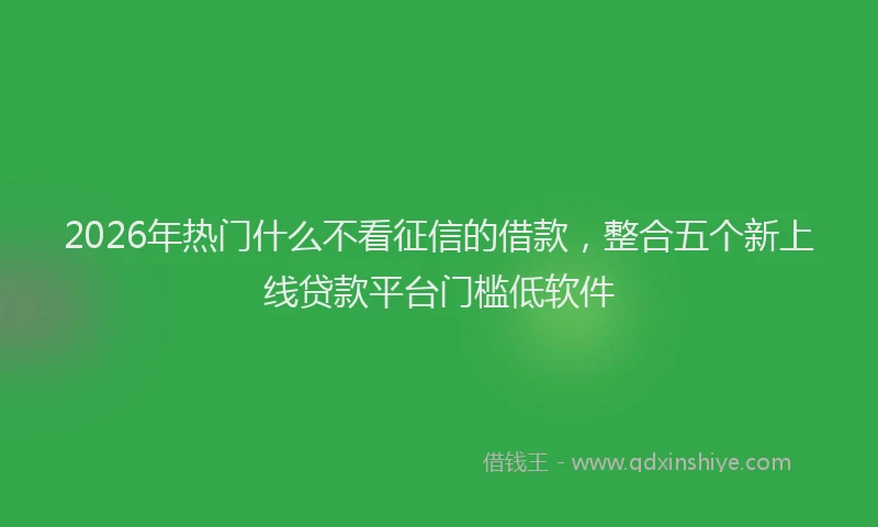 2026年热门什么不看征信的借款，整合五个新上线贷款平台门槛低软件