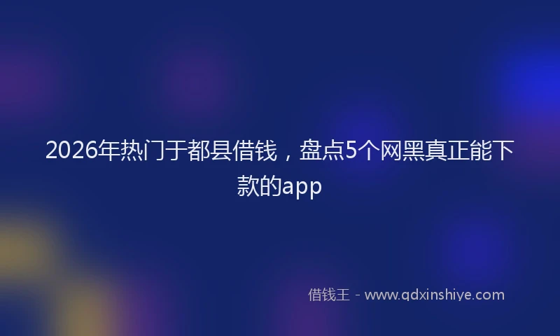 2026年热门于都县借钱，盘点5个网黑真正能下款的app