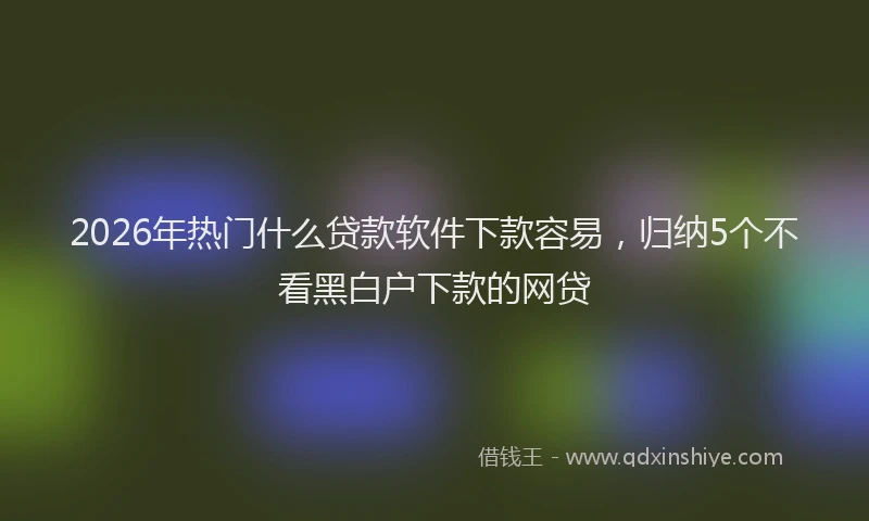 2026年热门什么贷款软件下款容易，归纳5个不看黑白户下款的网贷