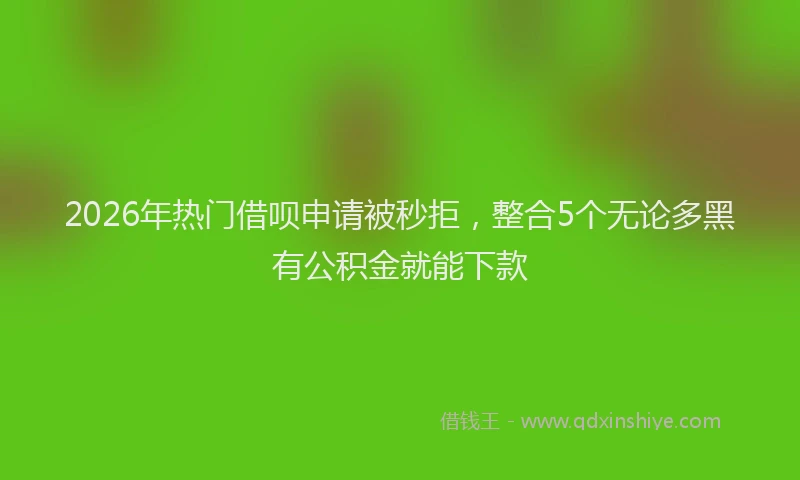2026年热门借呗申请被秒拒，整合5个无论多黑有公积金就能下款