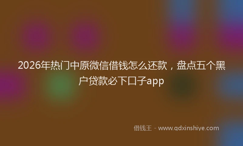 2026年热门中原微信借钱怎么还款，盘点五个黑户贷款必下口子app