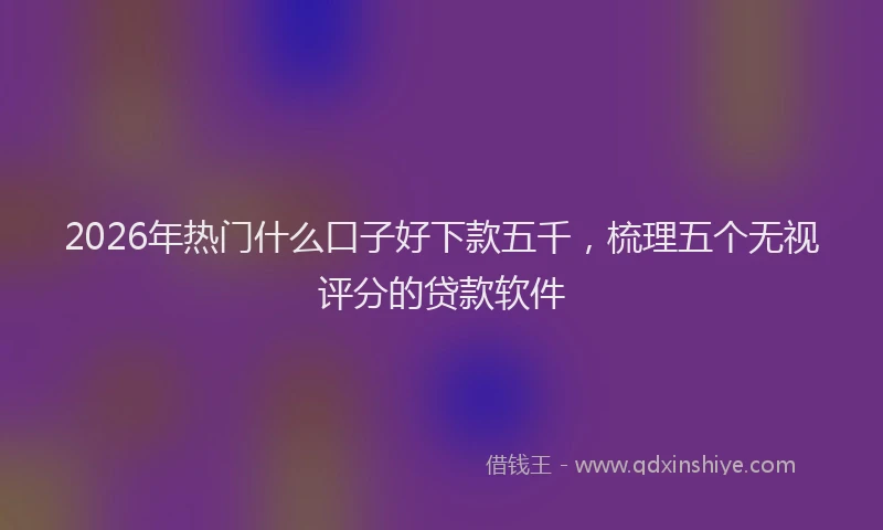 2026年热门什么口子好下款五千，梳理五个无视评分的贷款软件