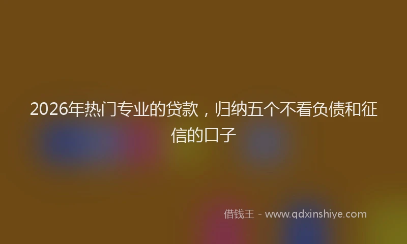 2026年热门专业的贷款，归纳五个不看负债和征信的口子