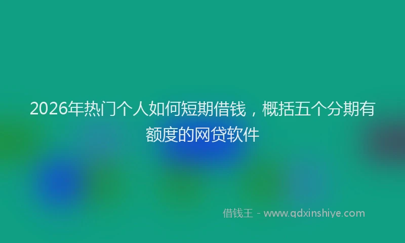 2026年热门个人如何短期借钱，概括五个分期有额度的网贷软件