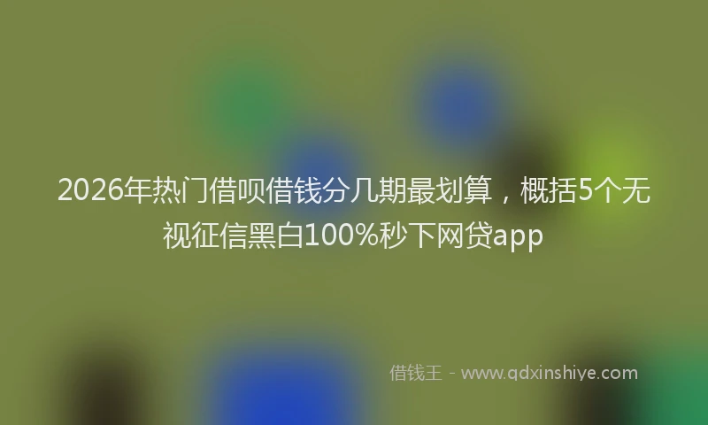 2026年热门借呗借钱分几期最划算，概括5个无视征信黑白100%秒下网贷app