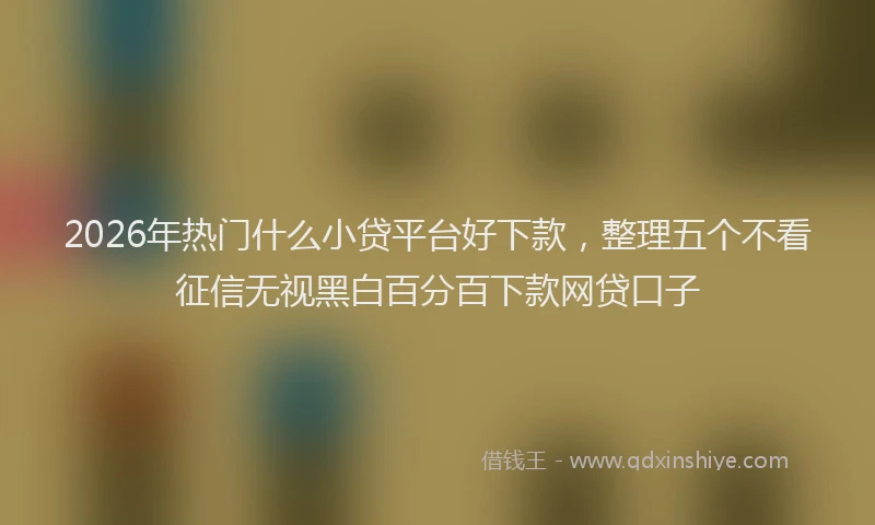 2026年热门什么小贷平台好下款，整理五个不看征信无视黑白百分百下款网贷口子
