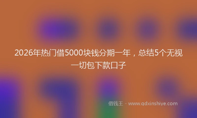2026年热门借5000块钱分期一年，总结5个无视一切包下款口子