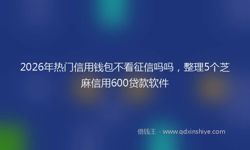 2026年热门信用钱包不看征信吗吗，整理5个芝麻信用600贷款软件