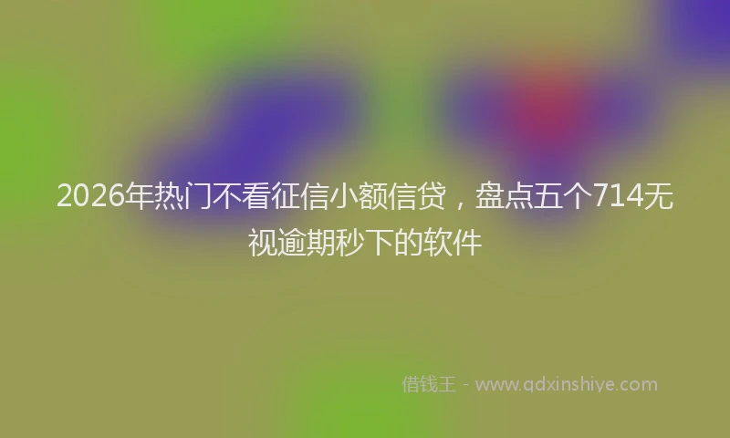 2026年热门不看征信小额信贷，盘点五个714无视逾期秒下的软件