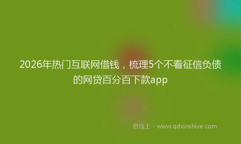 2026年热门互联网借钱，梳理5个不看征信负债的网贷百分百下款app