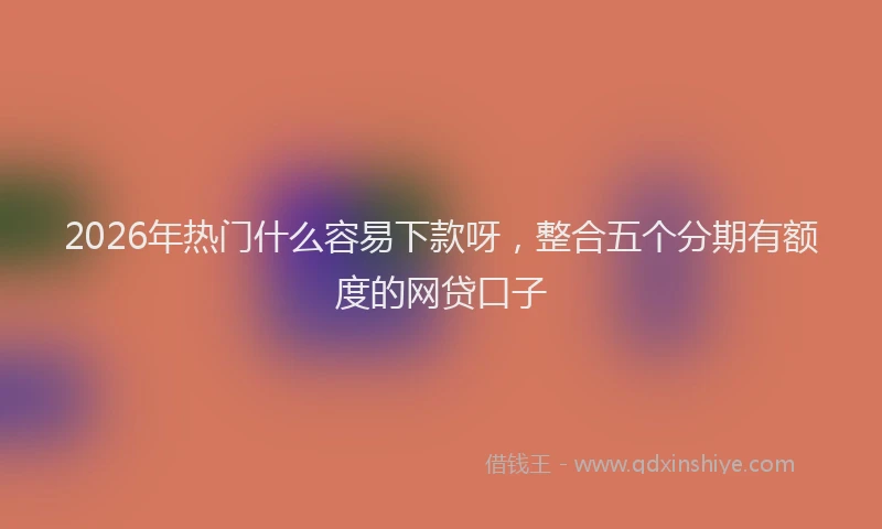 2026年热门什么容易下款呀，整合五个分期有额度的网贷口子