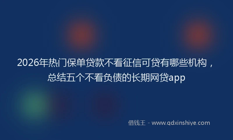 2026年热门保单贷款不看征信可贷有哪些机构，总结五个不看负债的长期网贷app