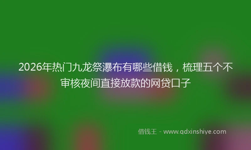 2026年热门九龙祭瀑布有哪些借钱，梳理五个不审核夜间直接放款的网贷口子