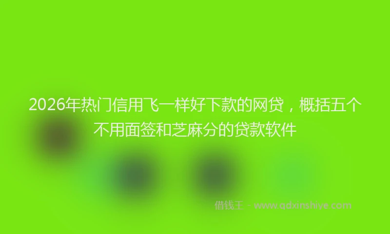 2026年热门信用飞一样好下款的网贷，概括五个不用面签和芝麻分的贷款软件