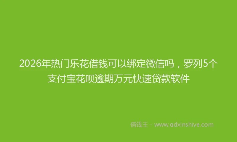 2026年热门乐花借钱可以绑定微信吗，罗列5个支付宝花呗逾期万元快速贷款软件