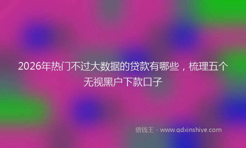 2026年热门不过大数据的贷款有哪些，梳理五个无视黑户下款口子