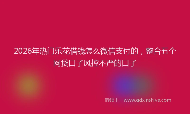 2026年热门乐花借钱怎么微信支付的，整合五个网贷口子风控不严的口子