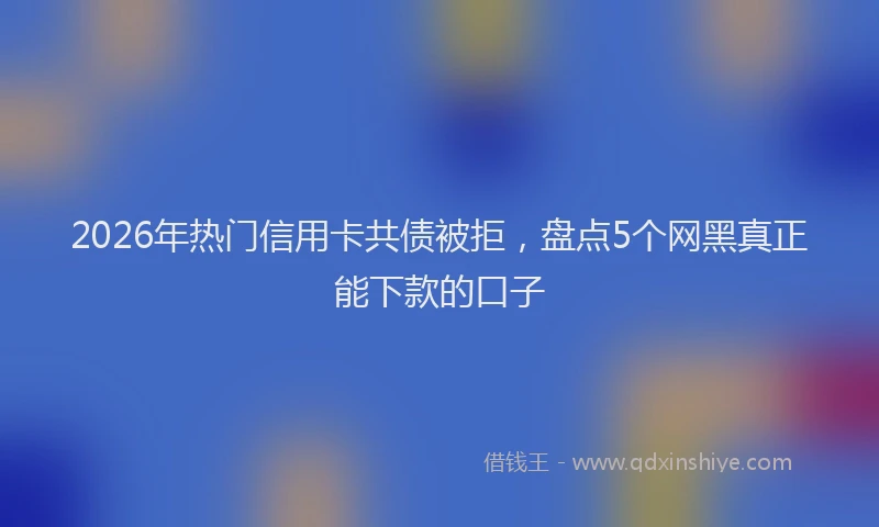 2026年热门信用卡共债被拒，盘点5个网黑真正能下款的口子