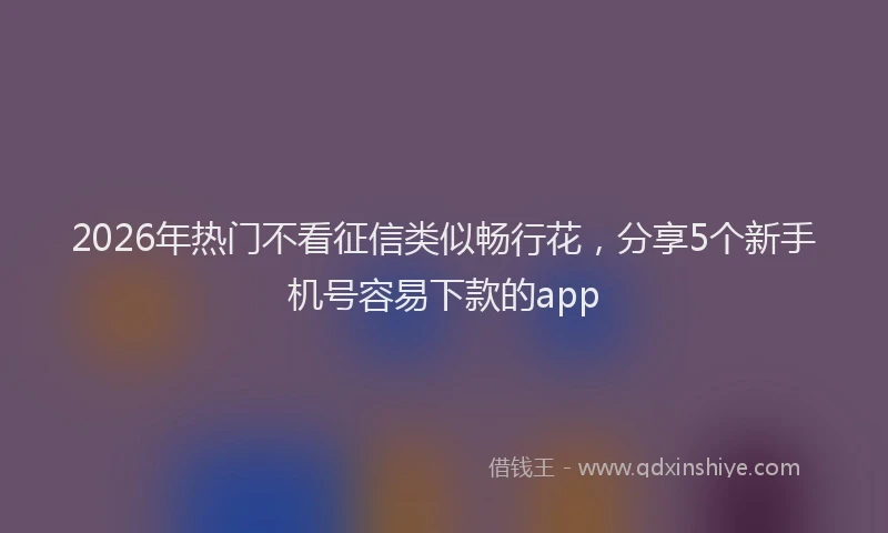 2026年热门不看征信类似畅行花，分享5个新手机号容易下款的app