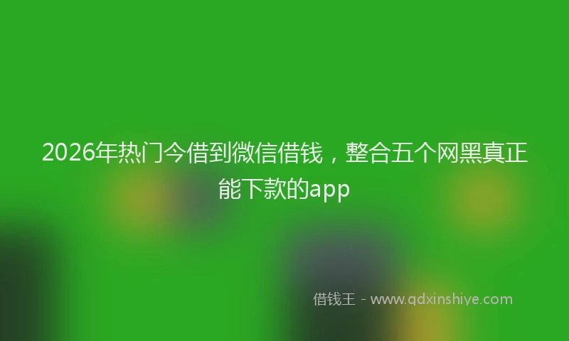 2026年热门今借到微信借钱，整合五个网黑真正能下款的app