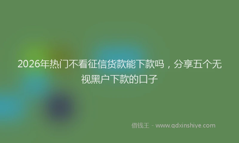 2026年热门不看征信货款能下款吗，分享五个无视黑户下款的口子