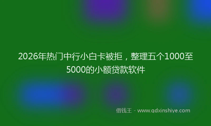 2026年热门中行小白卡被拒，整理五个1000至5000的小额贷款软件
