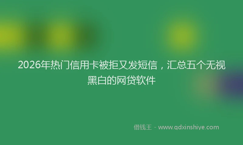 2026年热门信用卡被拒又发短信，汇总五个无视黑白的网贷软件
