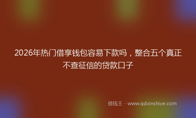 2026年热门借享钱包容易下款吗，整合五个真正不查征信的贷款口子