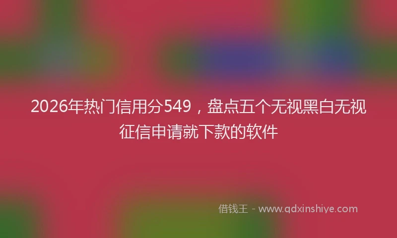 2026年热门信用分549，盘点五个无视黑白无视征信申请就下款的软件