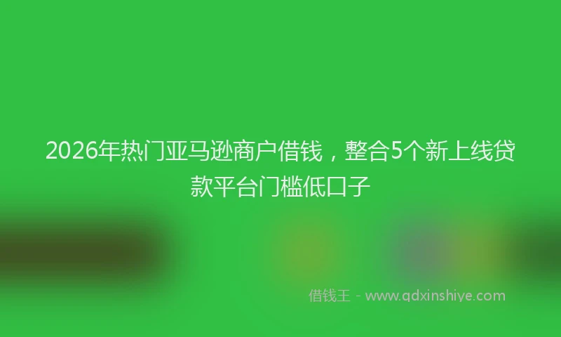 2026年热门亚马逊商户借钱，整合5个新上线贷款平台门槛低口子