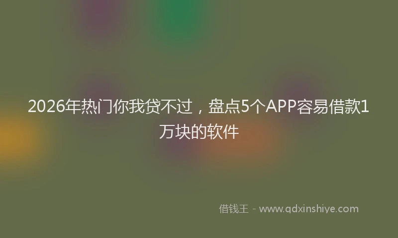 2026年热门你我贷不过，盘点5个APP容易借款1万块的软件