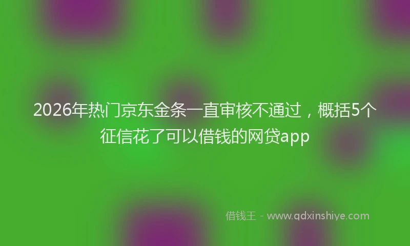 2026年热门京东金条一直审核不通过，概括5个征信花了可以借钱的网贷app